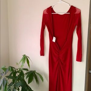 Sleek, backless Red Dress